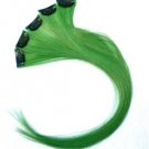 18"Green Human Hair Clip In On Extensions  for Highlights(5pcs)