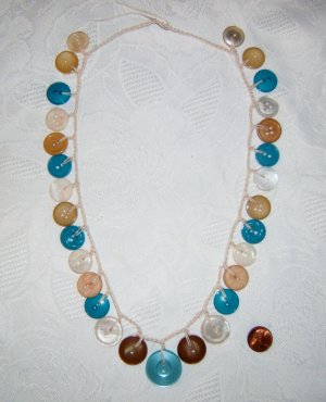 "Sand & Sea" Button Necklace