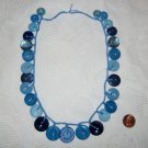 Child's Blue Button Necklace