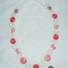 Child's Coral, Pink and White Button Necklace
