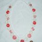 Child's Coral, Pink and White Button Necklace