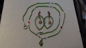 Lady Bug Necklace and Earing Set