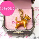 Authentic Juicy Couture Chihuahua Dog Animal Gold Bracelet Charm YJRUO815 + box