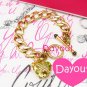 JUICY COUTURE Yellow Heart Stone Starter Charm Gold Bracelet YJRU5658 new in box