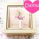 $58 JUICY COUTURE Pink Crystal Baby Milk Bottle Silver Bracelet Charm YJRU5083