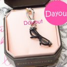 Authentic Juicy Couture Black Cat Eye Glasses Silver Bracelet Charm YJRU5460