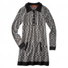 MISSONI For Target Tunic Polo Dress Famiglia Black Sweater Zig Zag Large