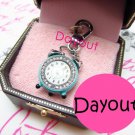 JUICY COUTURE Alarm Clock Silver Charm for Bracelet Necklace YJRUO736 New + box