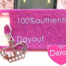 JUICY COUTURE Pink Glitter Jelly Crown Charm iPhone 4 4S S Sleeve Cover  Case