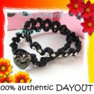 JUICY COUTURE CHIC HEART CHARM RHINESTONE WRAP BRACELET