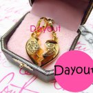 Juicy Couture 2 Pieces of Broken Heart Duo Gold Charm For Bracelet Necklace SET