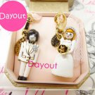 Juicy Couture Limited Edition 2011 Bride & Groom Gold Bracelet Charm YJRU4864