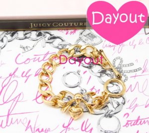 Authentic JUICY COUTURE Heart Bow Gold Starter Bracelet YJRU4593 new in box
