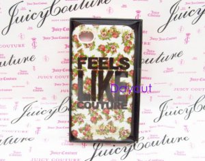Authentic Juicy Couture FEELS LIKE rose shabby iPhone 4 4S Hard Case Cover