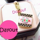 AUTHENTIC Juicy Couture Pave Pizza Box Food Gold Charm for Bracelet YJRU4729 New