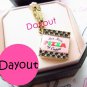 AUTHENTIC Juicy Couture Pave Pizza Box Food Gold Charm for Bracelet YJRU4729 New