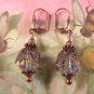 Crystal Fire Polished Bead and Copper Earrings