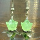 Green lovely Lucite Flower Earring