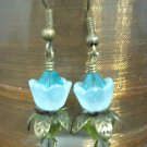 Blue Zircon lovely Lucite Flower Earring