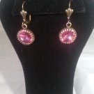 Rose Dangle Swarovski Crystal Earrings-Handmade
