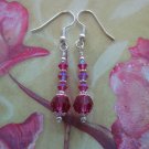 Fuchsia Swarovski Crystal Earrings Handmade