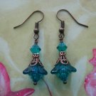 Handmade Vintage Indicolite Swarovski Crystal Earrings