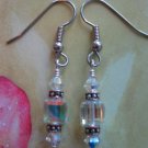 Swarovski Clear Crystal Cube Earrings Handmade