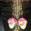 Lampwork Cupcake Earrings Gold Surgical Steel