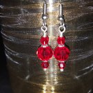 8mm Round Red Swarovski Crystal Earring