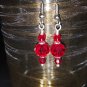 8mm Round Red Swarovski Crystal Earring
