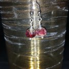6mm Raspberry Picasso Bead Earring