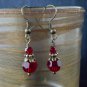8mm Round Dark Siam Red Swarovski Crystal Earring