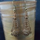 Antique Brass Filigree Drop Earrings