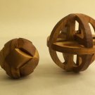 2 WOODEN 3D PUZZLES TEAK KIDS GAME TOY BRAIN TEASER