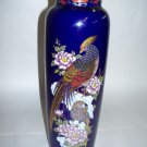 KUTANI PHEASANT VASE COBALT BLUE