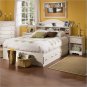 Summer Breeze Kids Full Wood Bookcase Bed 3 Piece Bedroom Set in White Wash