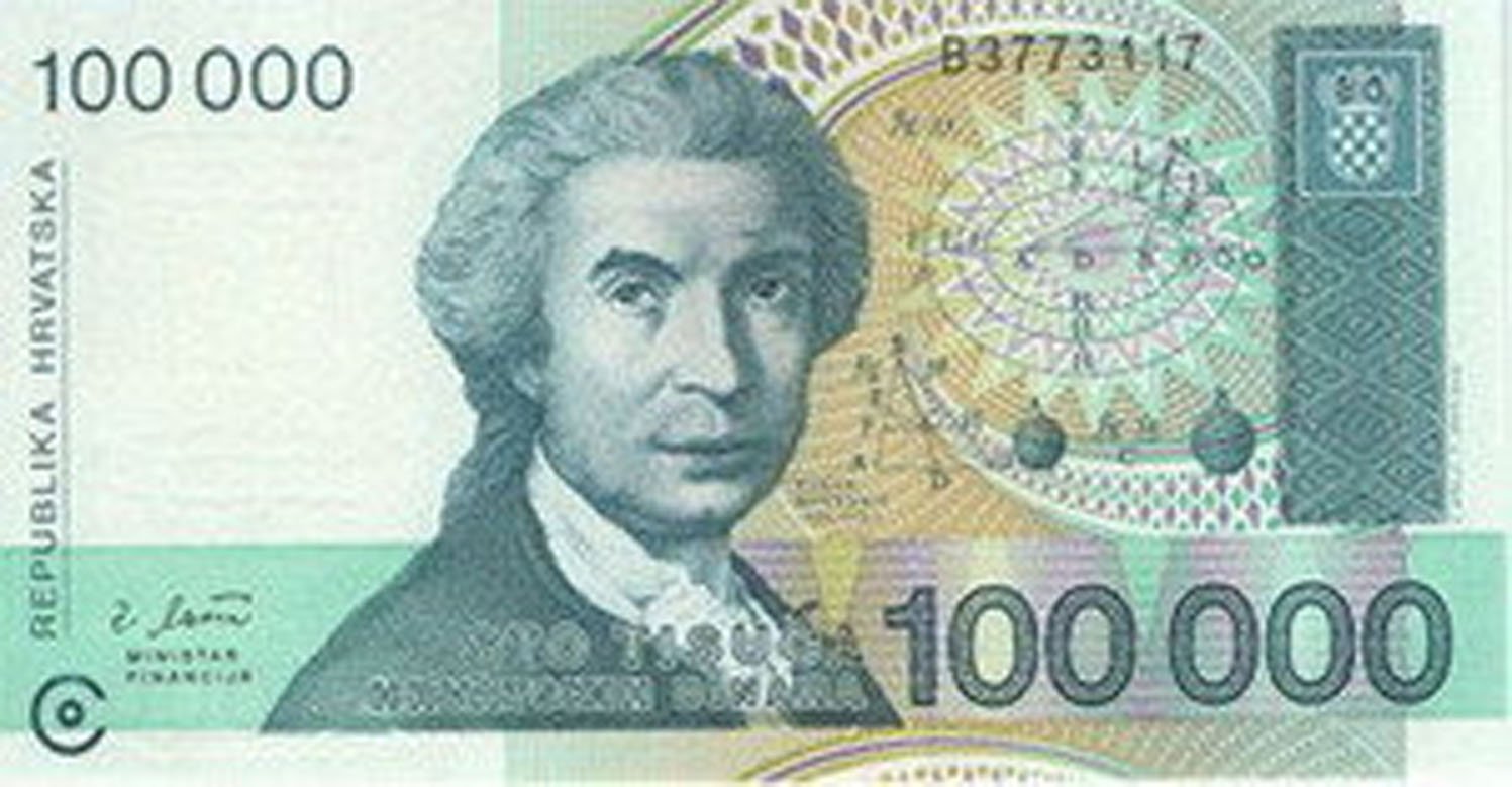 100,000 hrvatskih Dinare 1993. UNC.