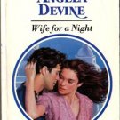 Wife For A Night by Angela Devine Harlequin Presents Ex-Library Book 0373115385