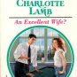 An Excellent Wife? by Charlotte Lamb Harlequin Presents Fiction Novel Book 0373119496