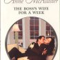 The Boss's Wife For A Week by Anne McAllister Harlequin Presents Book 0373126719