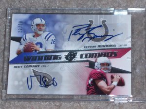 Peyton Manning/Matt Leinart Upper Deck "Winning Combos" autographed card