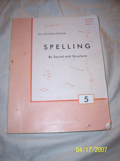 Rod & Staff Spelling 5 Teacher's Edition Free Shipping