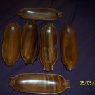 Vintage Set of 6 Wooden Corn Holders  Free Shipping