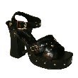 3 3/4" Heel PU Skull Studded Platform Sandal w/Rivet Studded Platform