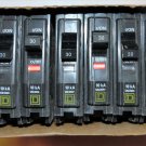 Square D QO130 30 Amp Lot of 9 Single-Pole Plug On Circuit Breakers 120/240V