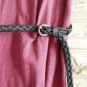 Woman Woven braided belt - width 0.4inch Black