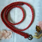 Woven braided belt - width 0.4inch Red