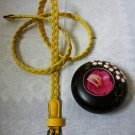 Woven braided belt - width 0.4inch Yellow