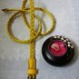 Woven braided belt - width 0.4inch Yellow