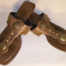 brown flat boho hippie sandals size 7.5